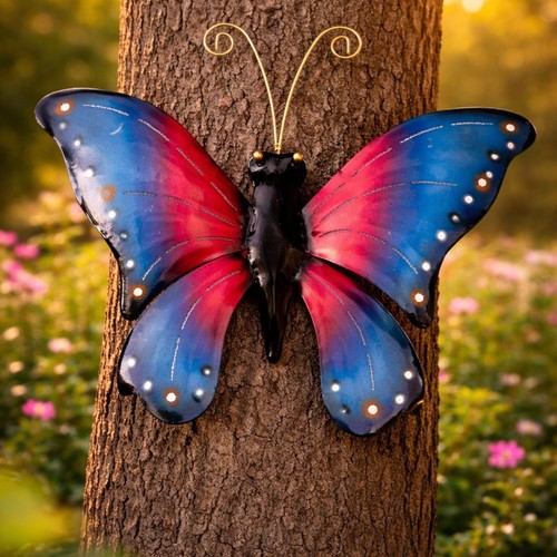 Schmetterling gartenfigur rosa - schmetterling,