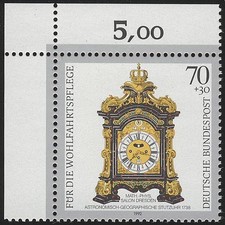 1632 Wofa Stutzuhr 70+30 Pf  ** Ecke o.l.