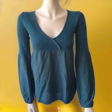 Saint Tropez PULLOVER Strickpullover Gr. M/40 Lurex - GLITZER, Blau Wollmix