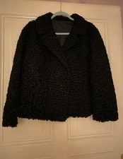 Felljacke Schaf Schwarz Vintage Gr. M 38 Top Zustand Echfell