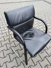 Thonet Freischwinger Besucherstuhl Leder Schwarz Rechnung...
