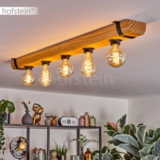 Decken Lampe Leuchte 5-flammig Holz schwarz Schlaf Wohn Ess Zimmer Beleuchtung 