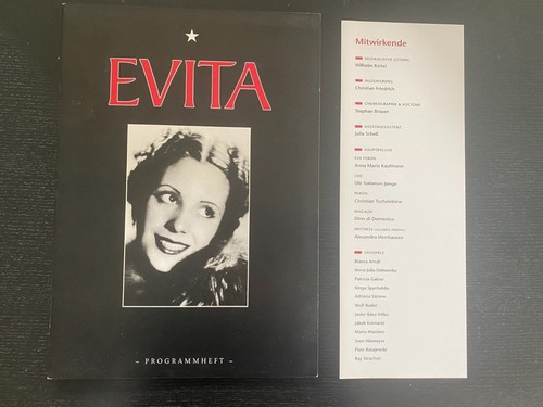 Evita musical programmheft - evita, (musical,
