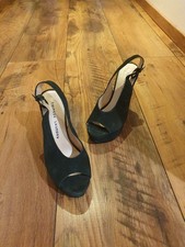 Pumps Sling Plateau Damen Gr. 38 Schwarz Sylvester Innensohle 24,5cm Top