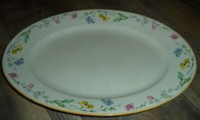 Pirkenhammer Fleischplatte,  Servier Platte, Blumen - Dekor Motiv, 36x 25 x 4cm