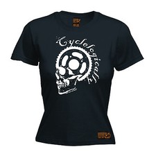 Cyclelogically Cycle Skull DAMEN T-SHIRT Fahrrad T-Shirt Radfahren lustiges Geburtstagsgeschenk