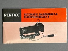 PENTAX AUTOM. BALGENGERÄT -A / Diakopiervors. -A / Bedienungsanleitung / deutsch