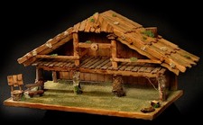 Weihnachtskrippe" Offenstall " 100% Handarbeit LED Beleuchtung #Detailverliebt