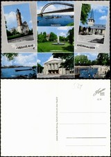 Ansichtskarte Rheinhausen-Duisburg Kirchen, Schwimmbad, Rheinpartie 1973