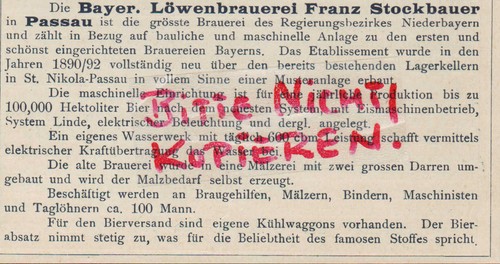 Passau werbung 1900 - passau,,