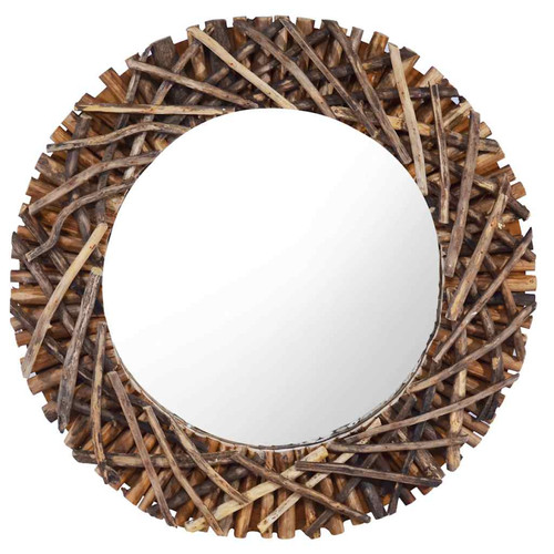 Runder wandspiegel 60cm - wandspiegel, natur