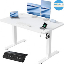 Elektrischer höhenverstellbarer Schreibtisch 120x60 cm Weiß Büro Stehtisch