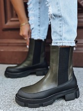 Damen Stiefeletten Kunstleder