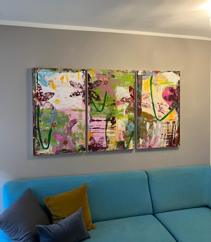 Triptychon acryl gemälde auf - triptychon, acryl-gemälde