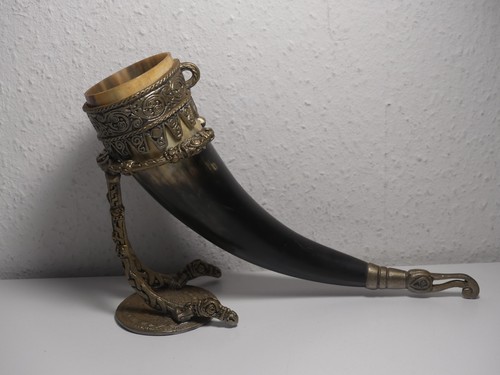 Vintage horn trinkhorn mit - vintage,