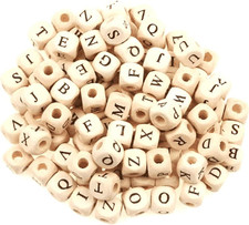 200 Buchstabenperlen natur