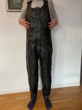 Latzhose Motorrad Hose weiches Echtleder schwarz MPQ 38 - 40 