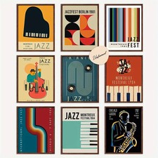 9er Miniposter  Jazz Blues Piano Saxophon Wohnbild Wandbild Wandkunst Deko Bild