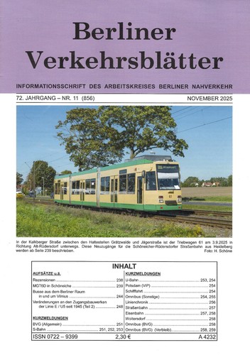 Berliner verkehrsblätter heft - berliner,