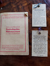 Anleitung für Zentralspulen Nähmaschine - VEB Nähmaschinenwerk Saalfeld # 07