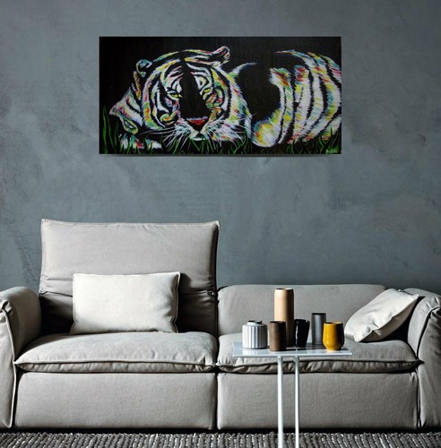 Kunstwerk tiger leinwandbild - tiger,