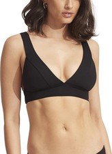 Seafolly Damen Langer Triangel-Bikinioberteil mit Bändern Bikini Gr.34, Neu !!