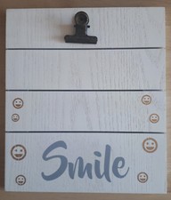 Klemmbrett Smile weiss Holz lasiert *** TOP