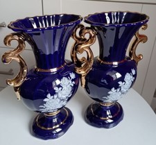 2 Porzellanvasen Vintage Kobaltblau