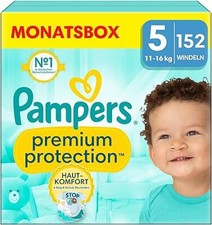 Pampers Baby Windeln Größe 5 (11-16kg) Premium Protection, Junior, MONATSBOX
