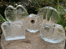 5 Vintage Solifleur Blockvasen Glas Vasen Mid Century 70er 60er Eis Kristall Set