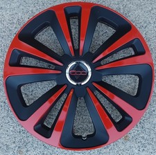 4 Alu-Design Radkappen TERRA RING schwarz/rot 14 Zoll Fiat 500