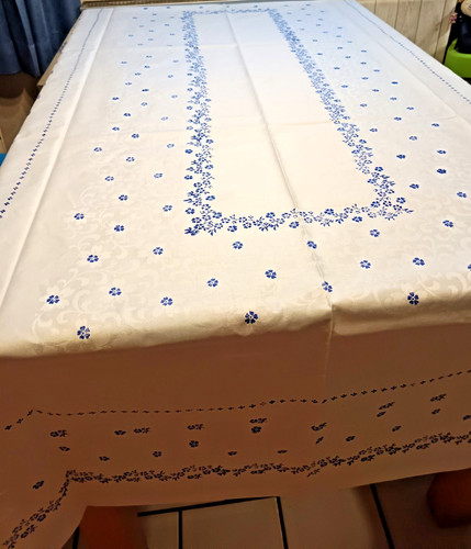 Blaudruck tischdecke damast - blaudruck,