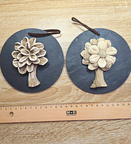 Runde schiefer wandbilder - 2x,