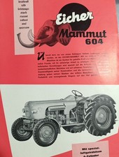 Original Prospekt Eicher Mammut 604 Traktor Schlepper Buldog Oldtimer