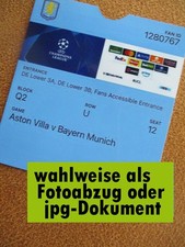 2024/25 --- Aston Villa - Bayern München -- Champions League Ticket / Foto