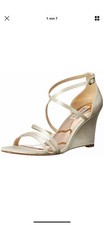 Badgley Mischka Modell Bonanza Wedges, Braut,Ivory, US 7.5 / 5.5 UK / EU 38-38.5