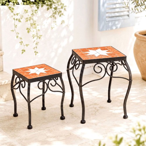 Blumenhocker mosaik eckig 2er - blumenhocker,