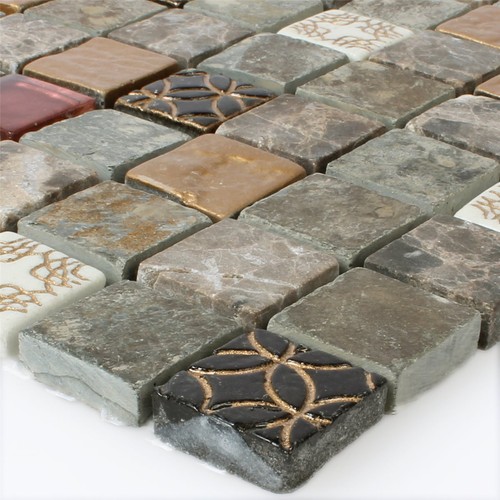Glas naturstein mosaik - naturstein,