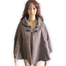 Damen Poncho Cape Braun Umhang