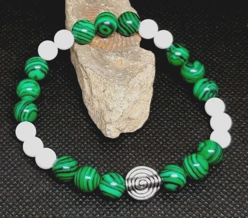 Malachit jade perlen armband - malachit/jade,