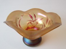 Glasschale Fußschale Vase °°° Freiherr v. Poschinger °°° lüstriert bemalt top