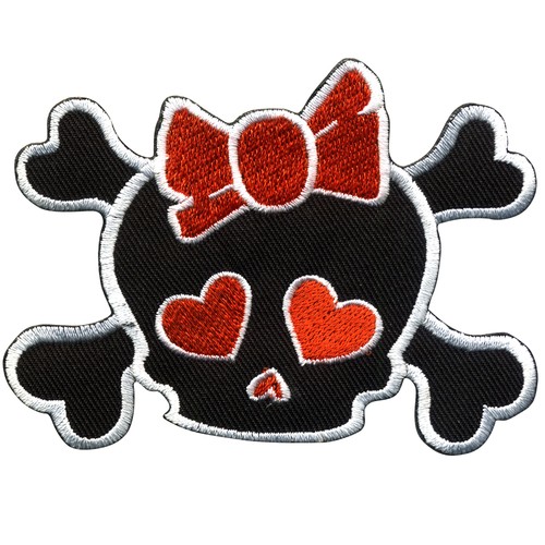 Aufnäher totenkopf mit herz - aufnäher,