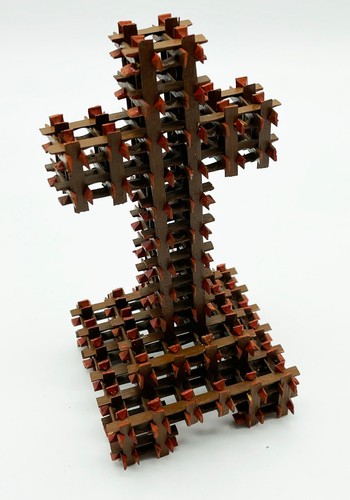 Kreuz optik holz gesteckt - kreuz,