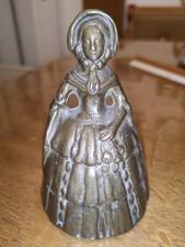 Glocke Tischglocke Dame Bronze Alte Messingskulptur Handglocke Klingel Messing