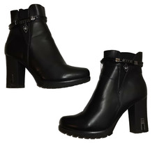 SEXY DAMEN STIEFELETTEN GEFÜTTERT HEELS MODERN CHIC DESIGNER SCHUHE SCHÖN EU 39