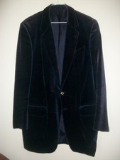 Samt Sakko Blazer Nachtblau Massarbeit Ladage & Oelke, Hamburg  VINTAGE