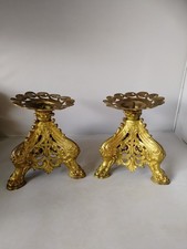 Vintage Messing Kerzenständer Halter Gothic Halloween Spiritualist Kirche Alter