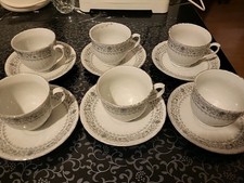 12 Tlg Kaffee Set  6 Tassen 6 Untertassen Porzellan 
