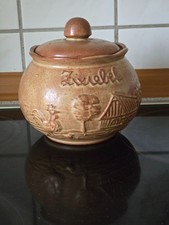 Zwiebeltopf Keramik braun