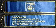 FDJ Ehrenschleife d. Zentralrates d. FDJ Aufgebot DDR 40 für Ehrenbanner 